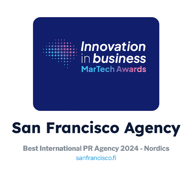 San Francisco Agency wins “Best International PR Agency 2024 – Nordics” at the MarTech Awards